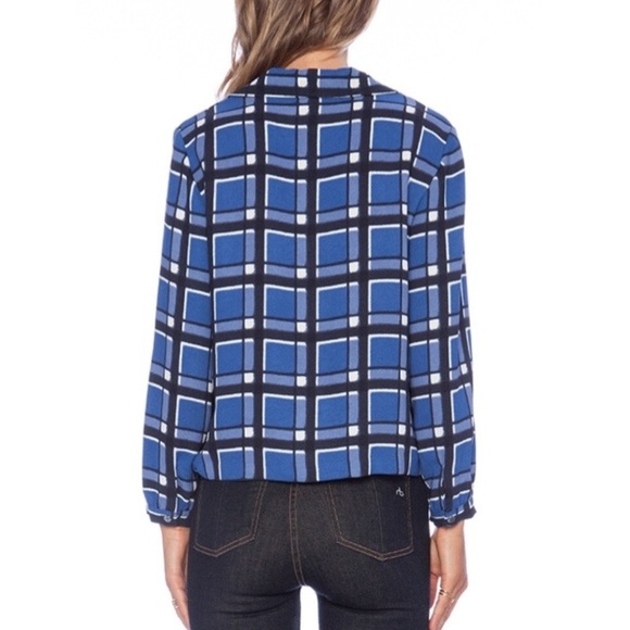 MBMJ Toto Blue Plaid Long Sleeve Blouse - Picture 4 of 7